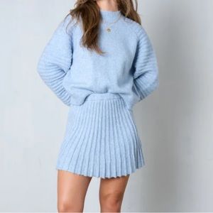 Vestique Light Blue Pleated Skirt